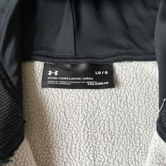 Under Armour ColdGear 1/4 Zip Hoodie Sweatshirt Mens Large Fitted Black - Picture 3 of 8